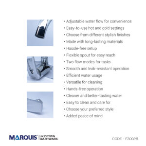 Marquis Modern Wall Mounted Sink Mixer