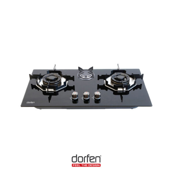 Built-in-HOB Glass Top 3 Gas Burner, DF-GB3A