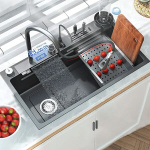 DORFEN Temperature Smart Sensor Single Bowl Handmade Sink, DF-KS001