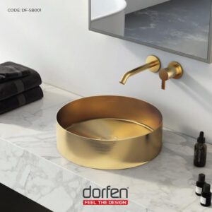 DORFEN Circular PVD Rose Gold Handmade SS Basin Sink, DF-SB001